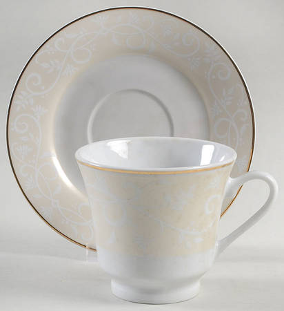 Chambour Gold Footed Cup & Saucer Set