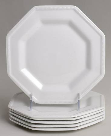 Heritage White ("England 1883"Stamp, Made In China) Salad Plate - Set of 6