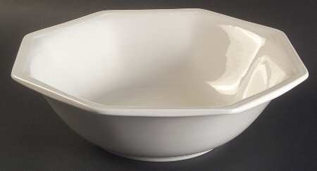 Heritage White ("England 1883"Stamp, Made In China) 9" Round Vegetable Bowl