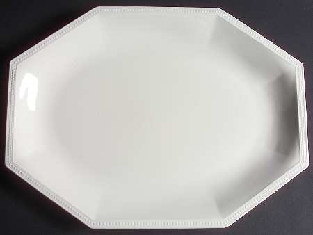 Heritage White ("England 1883"Stamp, Made In China) 15" Oval Serving Platter