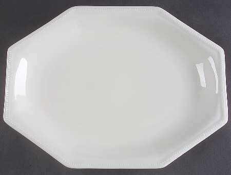 Heritage White ("England 1883"Stamp, Made In China) 13" Oval Serving Platter