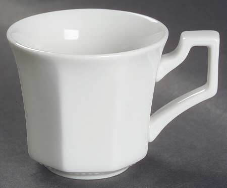 Heritage White ("England 1883"Stamp, Made In China) Flat Demitasse Cup
