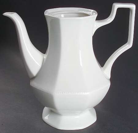 Heritage White ("England 1883"Stamp, Made In China) Coffee Pot No Lid