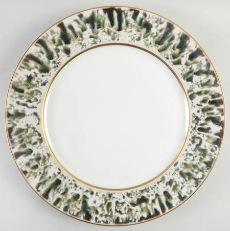 Cream Scale (Gold Trim) 15" Chop Plate (Round Platter)