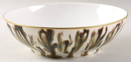 Cream Scale (Gold Trim) Coupe Soup Bowl