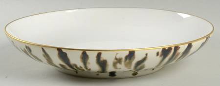 Cream Scale (Gold Trim) 9" Individual Pasta Bowl
