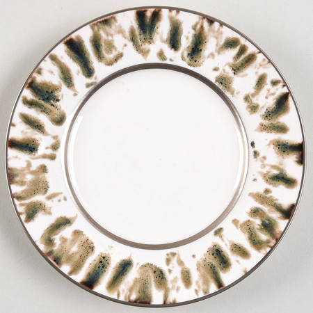 Cream Scale (Platinum Trim) Bread & Butter Plate by Jaune de Chrome
