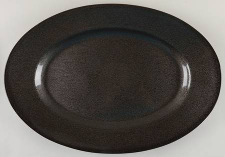 Spangled Black 17" Oval Serving Platter