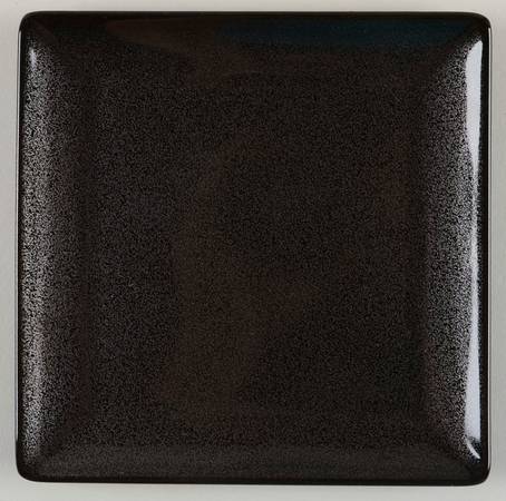 Spangled Black Square Dessert Plate