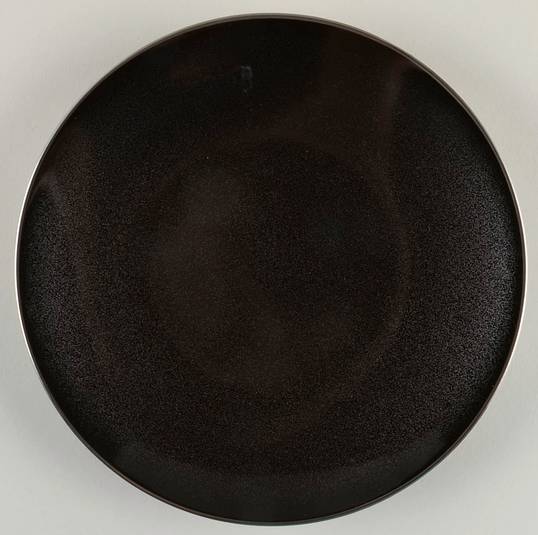 Spangled Black (Platinum Trim) Salad/Dessert Plate