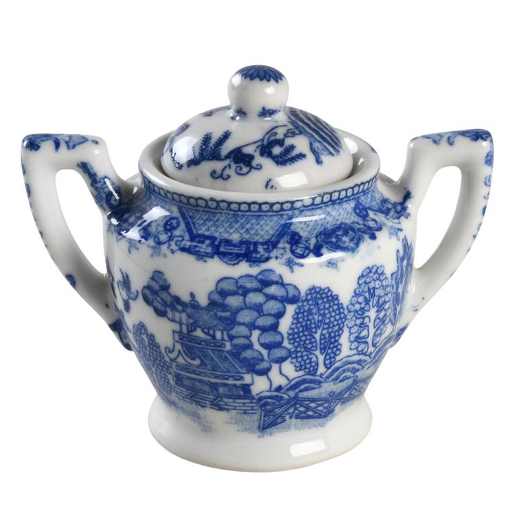 Blue Willow (Child's Set, Made in Japan) Toy Sugar Bowl & Lid
