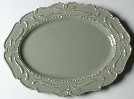 Adalina Green 18" Oval Serving Platter