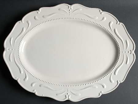 Adalina Ivory 18" Oval Serving Platter