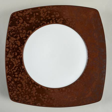 Jungle Amber Square Service Plate (Charger) by Jaune de Chrome