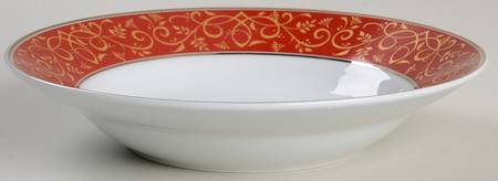 Chambour Red Rim Soup Bowl