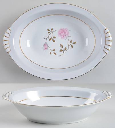 Garden Rose 11" Oval Vegetable Bowl