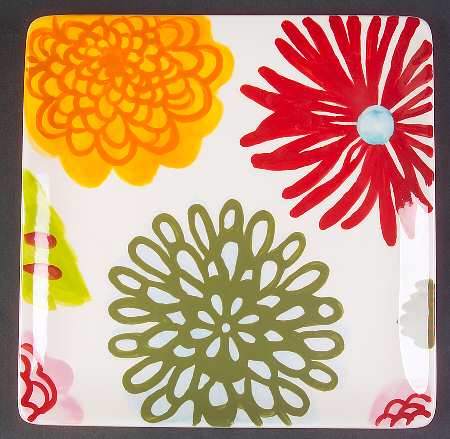 Vibrant Garden Square Salad Plate