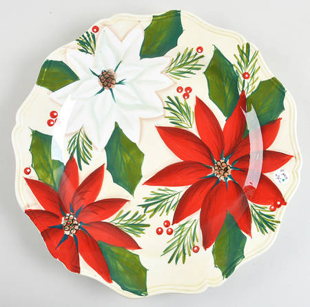 Poinsettia 14" Chop Plate (Round Platter)