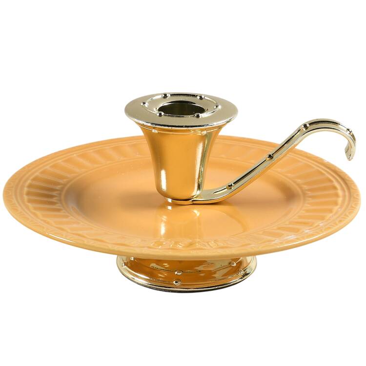 Italiana Dark Yellow 3"- 3 1/4" Candleholder (BB) HC