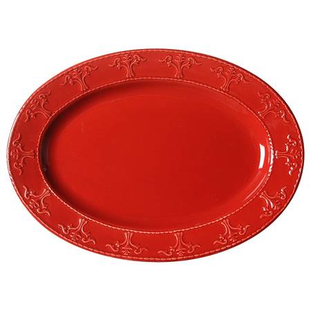 Athena Red 12" Oval Serving Platter