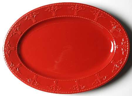 Athena Red 14" Oval Serving Platter