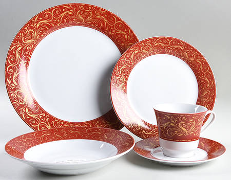 Montalira Red 5 Piece Place Setting