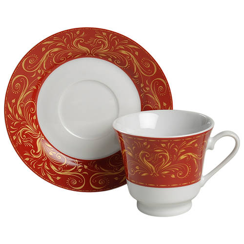 Montalira Red Footed Cup & Saucer Set
