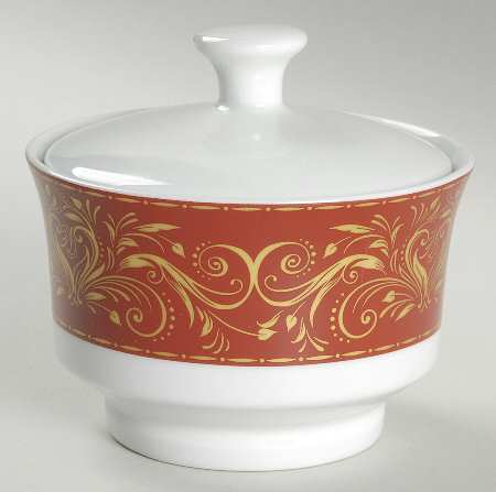 Montalira Red Sugar Bowl & Lid