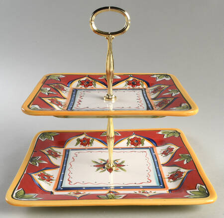 Dionisa 6 5/8"-10"  2 Tiered Serving Tray (Dp, Sp) HC