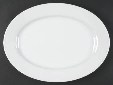 White Dinnerware Collection (Accessories) 16" Oval Serving Platter