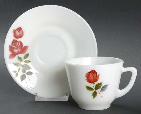 June Rose Flat Cup & Saucer Set by James A Jobling & Co