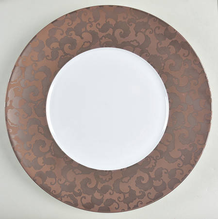 French Cancan Copper and Brown Service Plate (Charger) by Jaune de Chrome