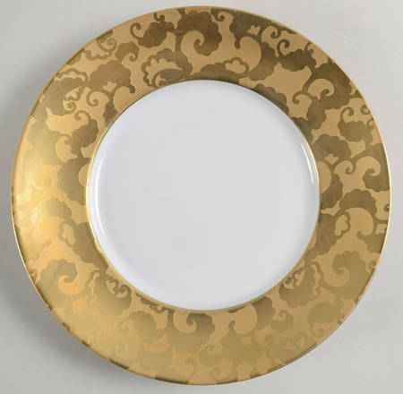French Cancan Gold Salad/Dessert Plate by Jaune de Chrome