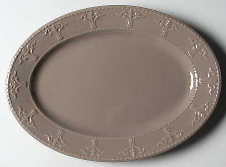 Athena Taupe 14" Oval Serving Platter