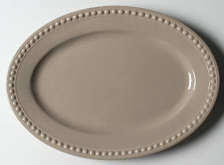 Pearl Taupe 14" Oval Serving Platter