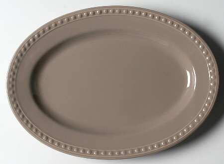 Pearl Taupe 12" Oval Serving Platter