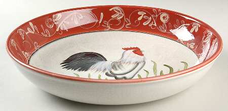 Rustic Rooster 13" Pasta Serving Bowl