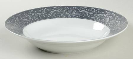 Montalira Gray Rim Soup Bowl