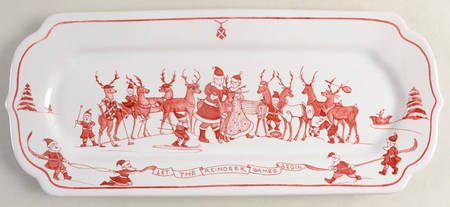 Country Estate Winter Holiday 15" Rectangular Tray