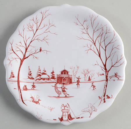 Country Estate Winter Holiday Party Plate