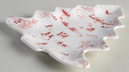 Country Estate Winter Holiday Small Tree Shaped Dish