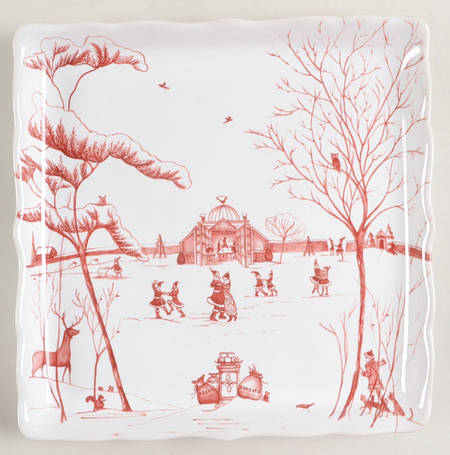 Country Estate Winter Holiday Candy Or Sweets Tray