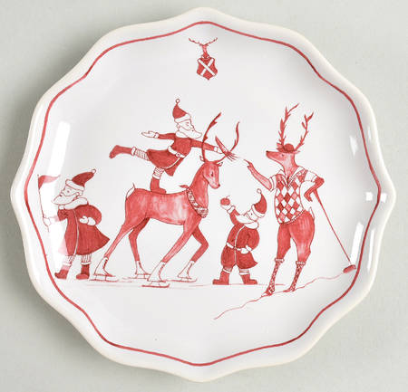 Country Estate Winter Holiday Tidbit Plate