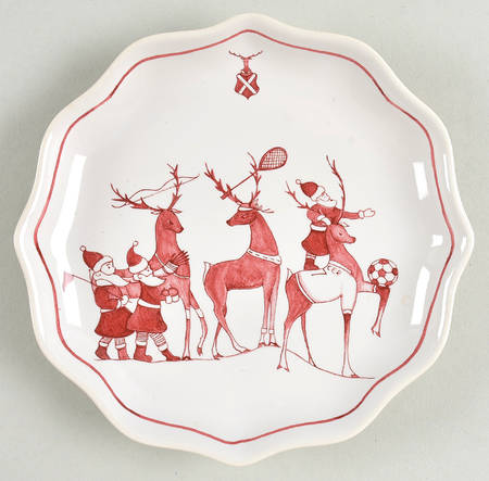 Country Estate Winter Holiday Tidbit Plate