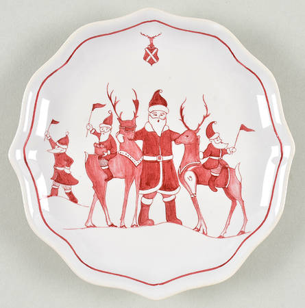 Country Estate Winter Holiday Tidbit Plate