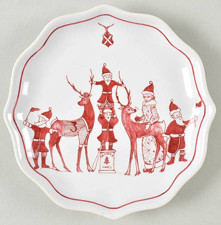 Country Estate Winter Holiday Tidbit Plate