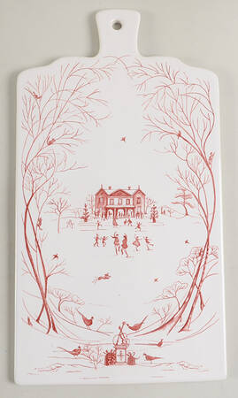 Country Estate Winter Holiday 13" Handled Hors d'Oeuvre Board