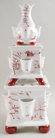 Country Estate Winter Holiday (3 Piece) 3 Tier Tulipiere Vase