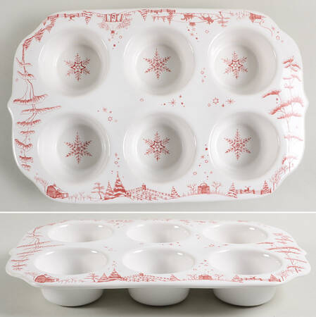 Country Estate Winter Holiday Muffin Pan (Holds 6 Muffins)