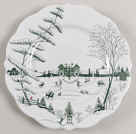 Country Estate Winter Holiday Dinner Plate